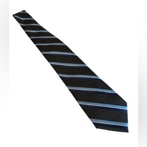 Haggar Men’s Striped Polyester Tie Gray & Blue | 57” | Excellent Condition